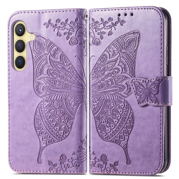 Samsung Galaxy S25 Plus Fodral Med Fjäril Tryck Lila