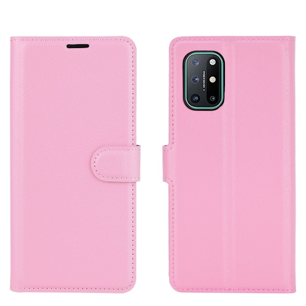 OnePlus 8T / 8T+  - Litchi Läder Fodral - Ljus Rosa LightPink Ljus Rosa