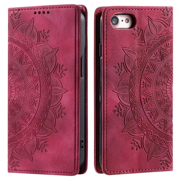 iPhone 17e / 16e Fodral Flip Mandala Läder Rosa