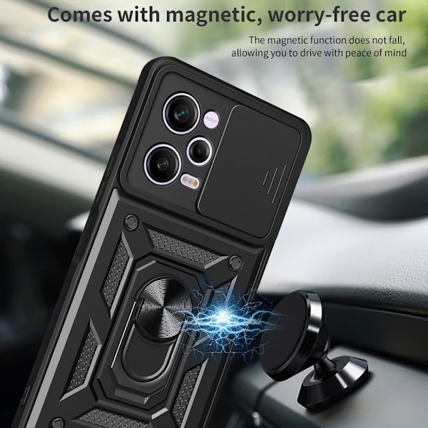 Xiaomi Redmi Note 12 Pro 5G Skal CamShield Ring Hybrid Silver