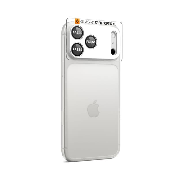 Spigen iPhone 17 Pro Max Linsskydd Optik Pro GLAS.tR "Ez Fit" Silver