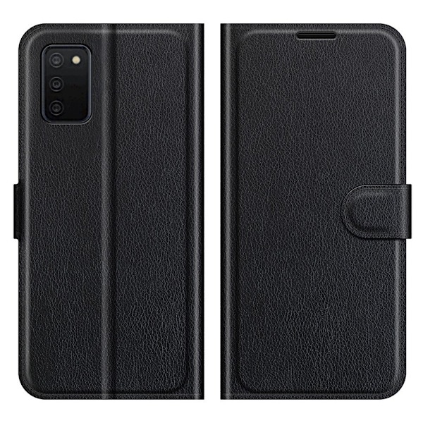 Samsung Galaxy A03s Fodral Litchi Läder Svart