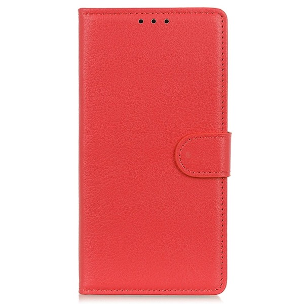 Sony Xperia 10 VI Litchi Läder Fodral Röd