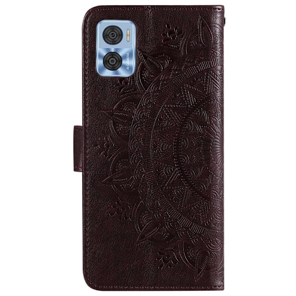 Motorola Moto E22i Fodral Mandala Läder Brun