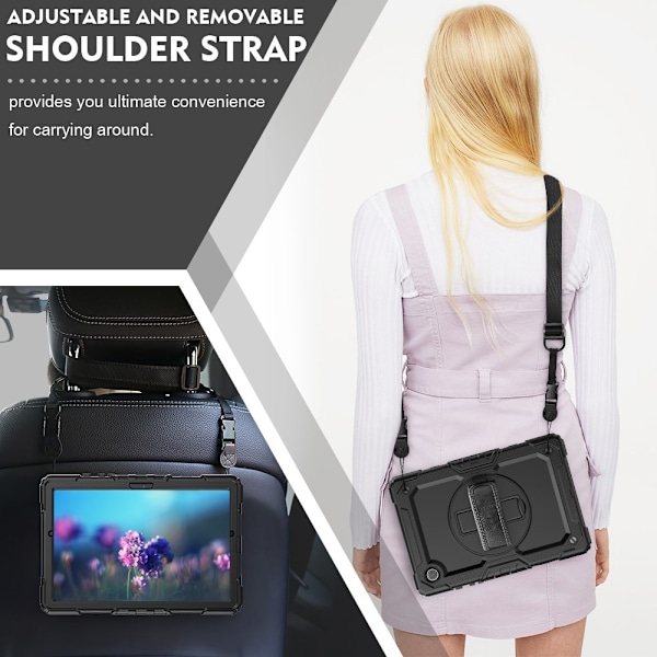 Galaxy Tab A8 10.5 Skal Shockproof Hybrid Kickstand Strap