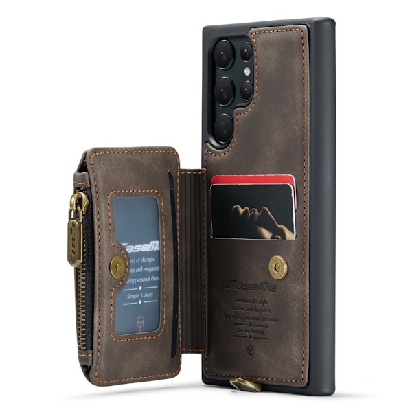 CASEME Galaxy S23 Ultra Skal Med Magnetisk Plånbok Brun