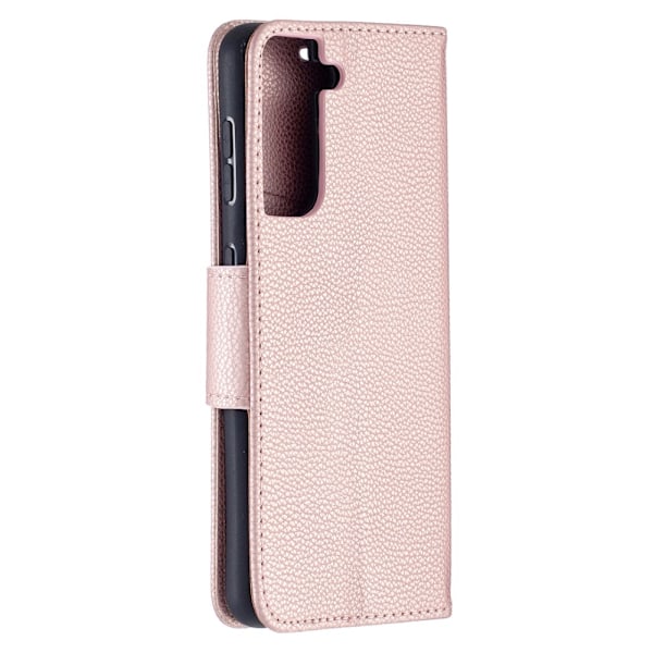 Samsung Galaxy S21 - Litchi Plånboksfodral - Roséguld Roséguld Roséguld