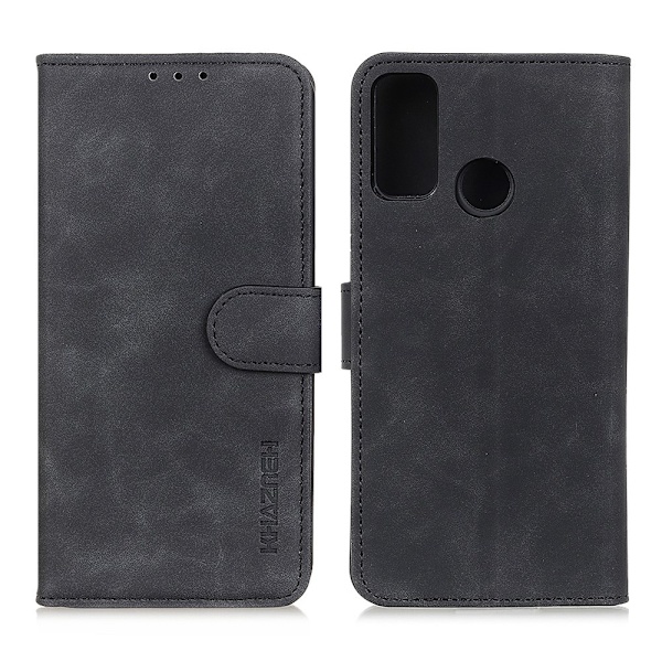 Motorola Moto G10/G20/G30 - KHAZNEH Retro Läder Fodral - Svart Black Svart