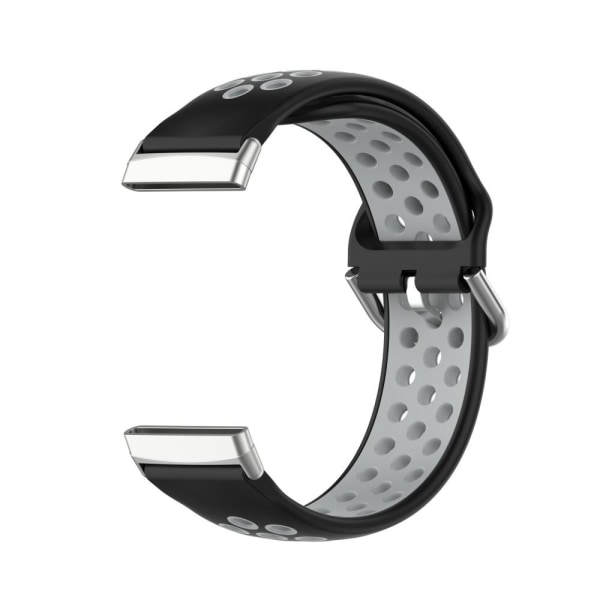 Silikon Träningsarmband Armband Versa 3/Fitbit Sense - Svart/Grå Svart/Grå Svart/Grå