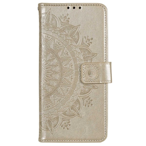 Motorola Moto E22i Fodral Mandala Läder Guld
