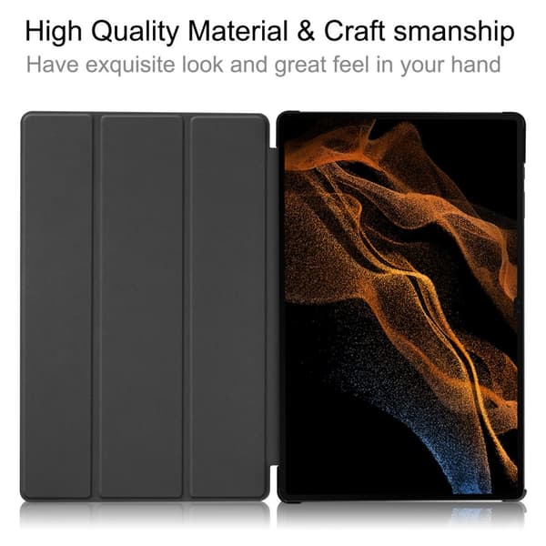 Samsung Galaxy Tab S9 Ultra Fodral Tri-Fold Läder Röd