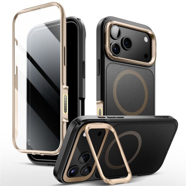 Supcase iPhone 17 Pro Max Skal MagSafe Iblsn Ares Flip Desert Gold