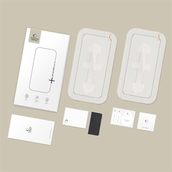 Tech-Protect iPhone 14 Pro 2-PACK Skärmskydd Quick Set+ Svart