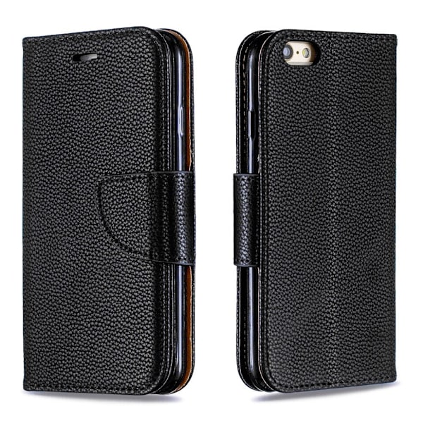 iPhone 6/6S - Litchi Shark Fodral - Svart Black Svart