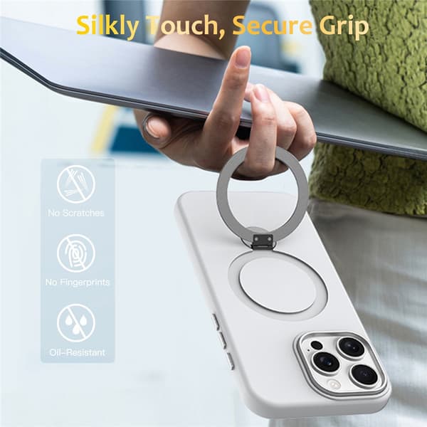 iPhone 16 Pro Max Skal MagSafe Kickstand Hybrid Vit