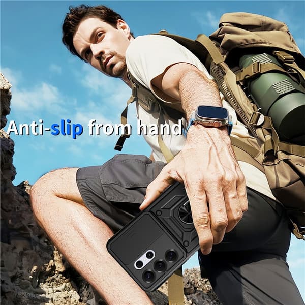 Samsung Galaxy S26 Ultra Skal CamShield Ring Hybrid Silver
