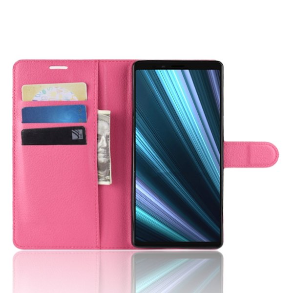 Sony Xperia 1 - Litchi Plånboksfodral - Rosa Pink Rosa