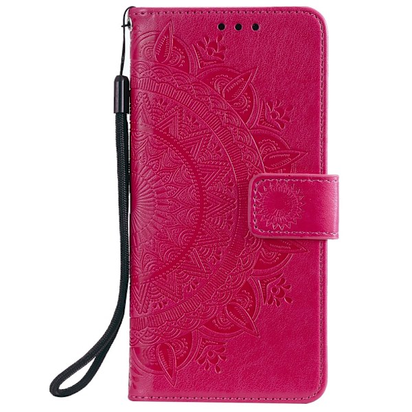 Samsung Galaxy A22 5G - Mandala Läder Fodral - Rosa Rosa