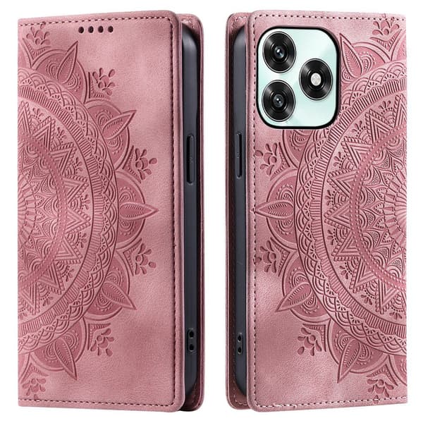Honor X5c Plus Fodral Flip Mandala Läder Roséguld