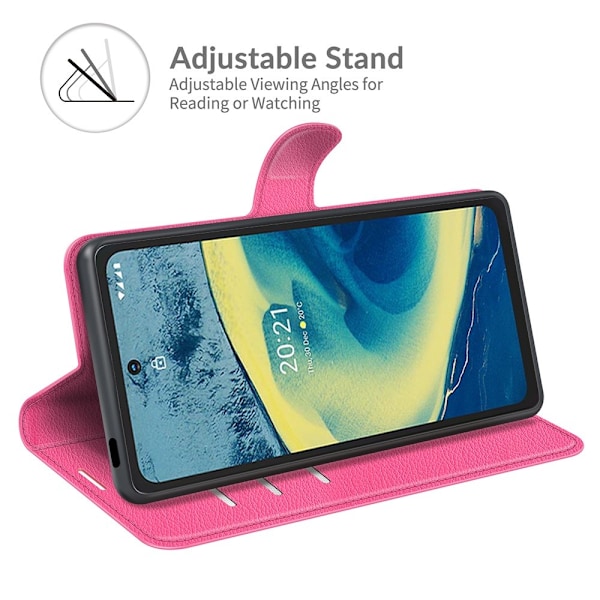 Nokia XR20 Fodral Litchi Läder Rosa