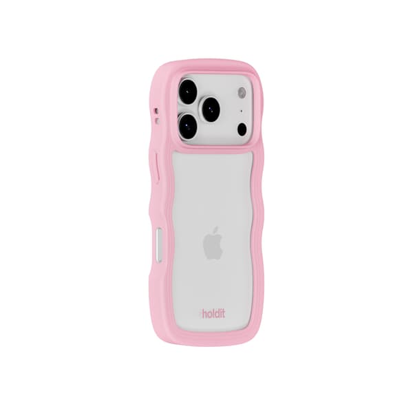 holdit iPhone 17 Pro Max Mobilskal Wavy Pink/Transparent