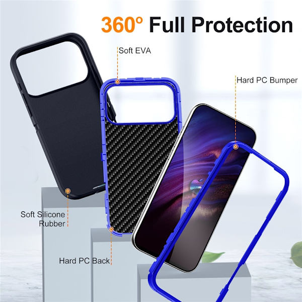 iPhone 17 Pro Max Skal Extreme Shockproof Hybrid Blå