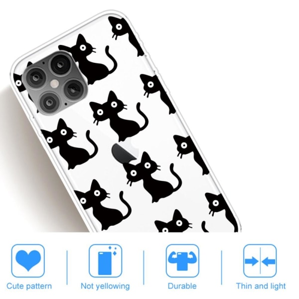 iPhone 12 Pro Max - Skal Med Tryck - Svarta Katter