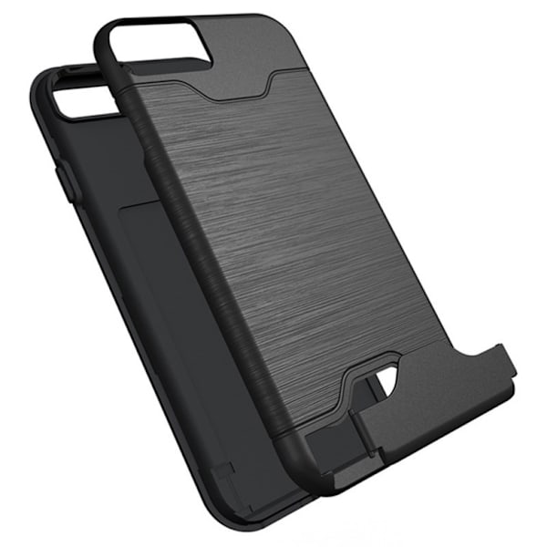 iPhone 7/8 Skal Med Kortfack Och Stöd - Svart