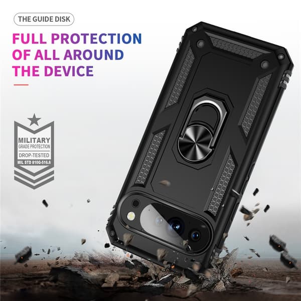 Google Pixel 10 Pro XL Skal Armor Ring Hybrid Svart