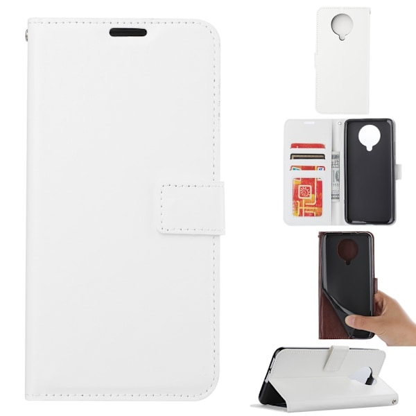 Xiaomi Poco F2 Pro - Crazy Horse Plånboksfodral - Vit White Vit