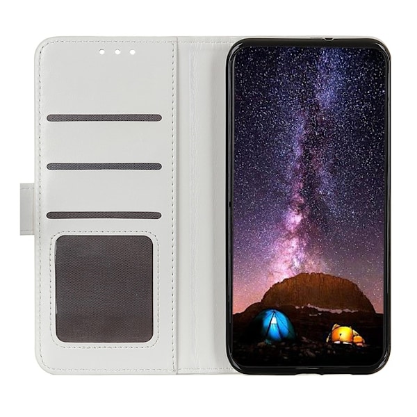 Huawei P40 Lite - Vintage Plånboksfodral - Vit White Vit