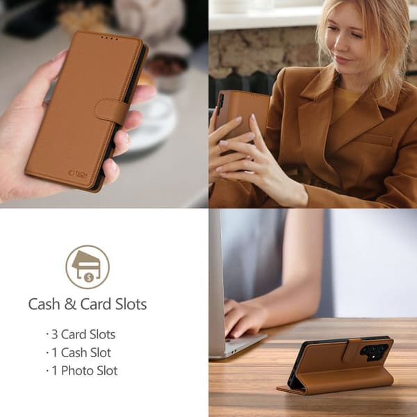 Tech-Protect iPhone 17e / 16e Fodral Läder Brun