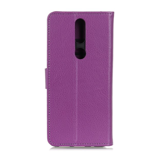 Nokia 2.4 - Litchi Läder Fodral - Lila Purple Lila