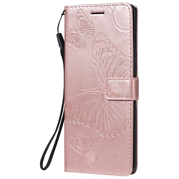 Samsung Galaxy A22 5G - Butterfly Läder Fodral - Roséguld