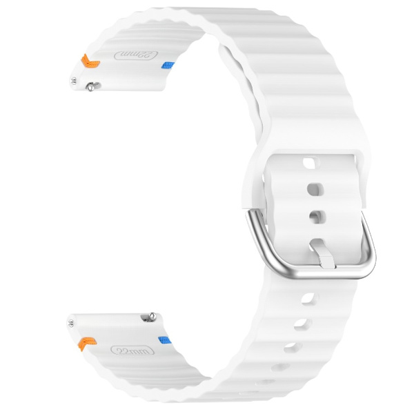 Klockarmband 20 mm Silikon Wave Design Vit