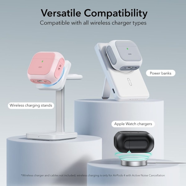 ESR AirPods 4 Skal MagSafe Orbit HaloLock Rosa