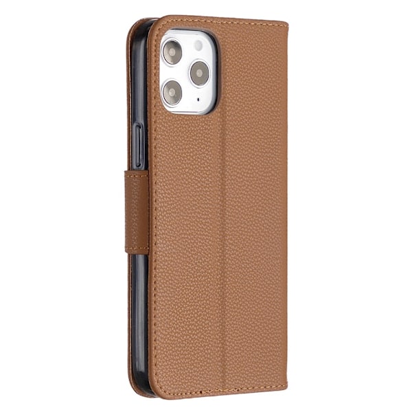 iPhone 12 Pro Max - Litchi Fodral - Brun Brown Brun