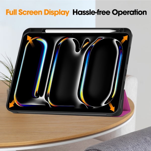 iPad Pro 11 2024 Fodral Tri-Fold Pennhållare Lila