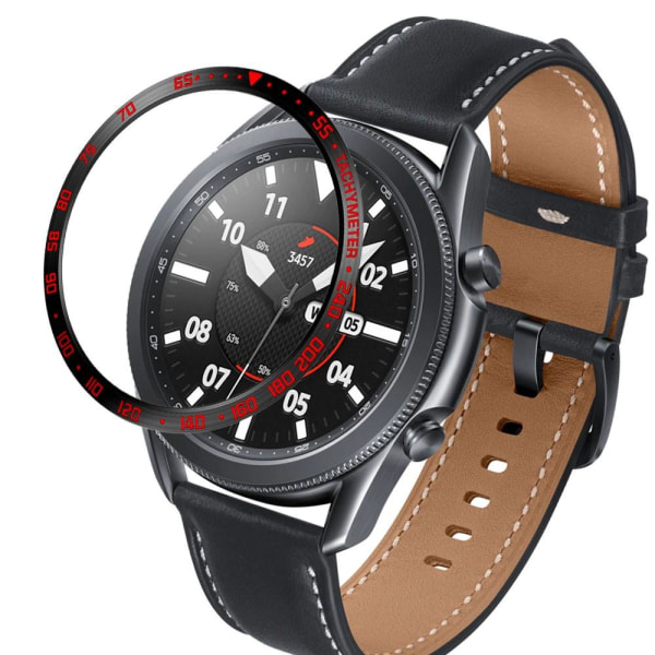 Bezel Skyddande Ring Galaxy Watch3 45mm - Svart/Röd Svart/Röd Svart/Röd