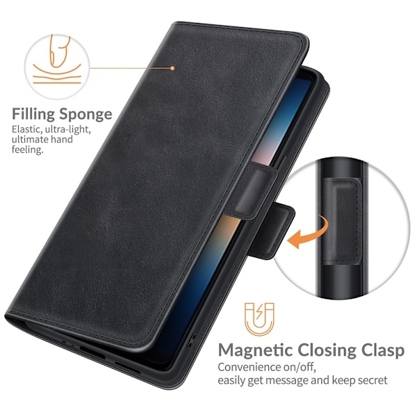 Sony Xperia 10 III - Fodral Med Magnetisk Stängning - Svart Svart