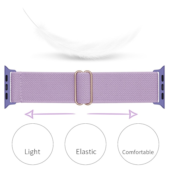 Nylon Armband Justerbart Apple Watch 42/44/45/49 mm Ljus Lila
