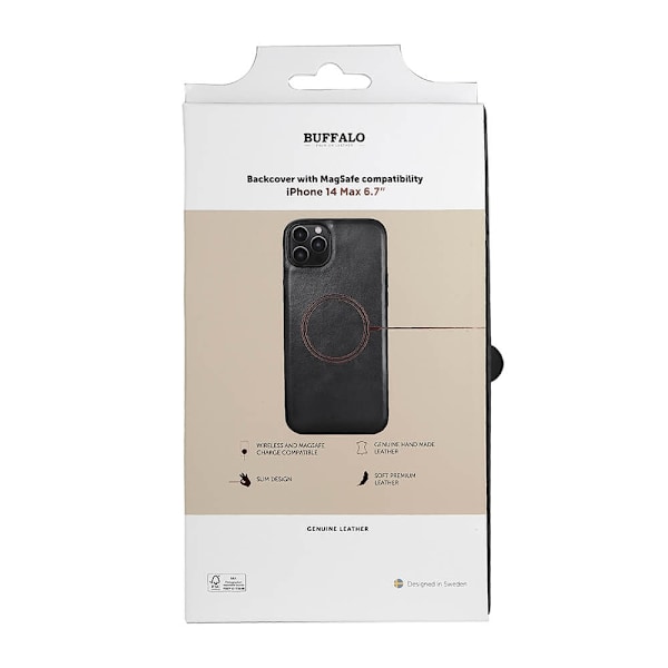 Buffalo iPhone 14 Plus Skal MagSeries Läder Svart