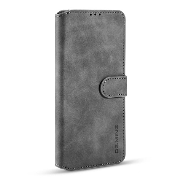 Samsung Galaxy S21 Ultra - DG.MING Retro Läder Fodral - Grå Grey Grå