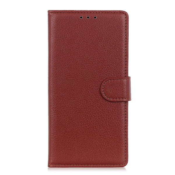 Samsung Galaxy A02s - Litchi Läder Fodral - Brun Brown Brun