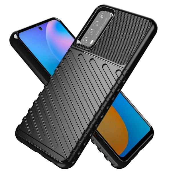 Huawei P Smart (2021) - Twill Textur Skal - Svart Black Svart