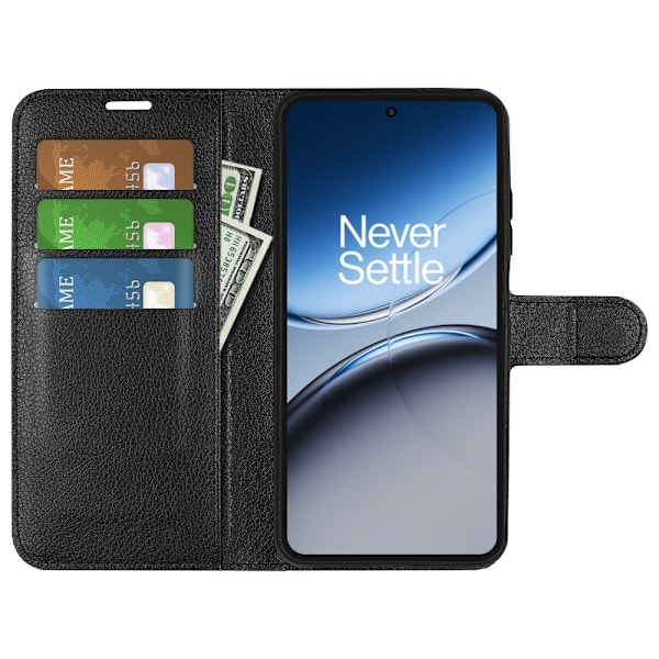 OnePlus Nord 4 Fodral Litchi Läder Svart