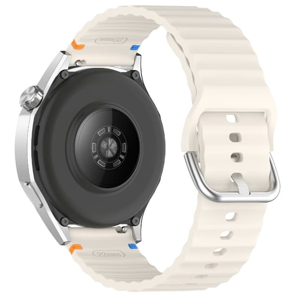 Klockarmband 20 mm Silikon Wave Design Beige