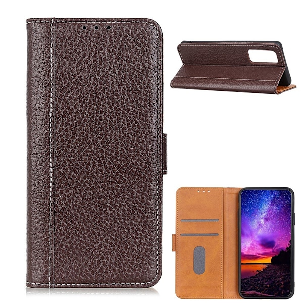 OnePlus 9 - Litchi Plånboksfodral - Brun Brown Brun