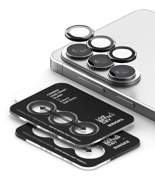 Ringke Galaxy S26/S26 Plus 2-PACK Linsskydd Härdat Glas Svart