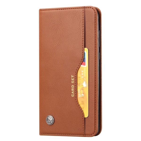Samsung Galaxy S21 FE Fodral Flip Läder Med Frontficka Brun